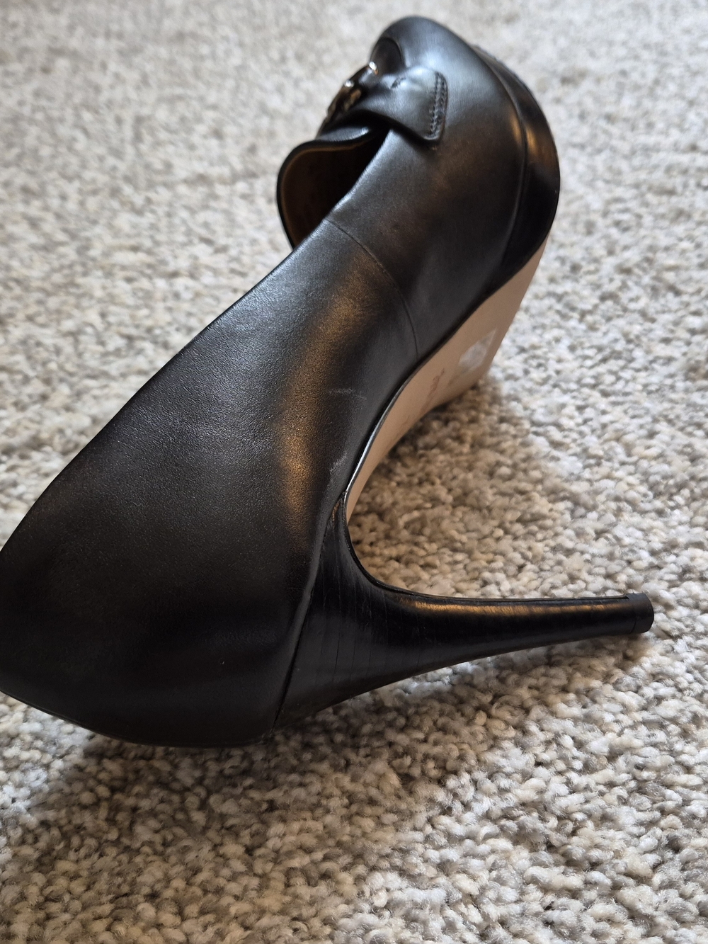 COACH Black Leather Loafer with Silver Plaque 7.5B - Picture 6 of 9